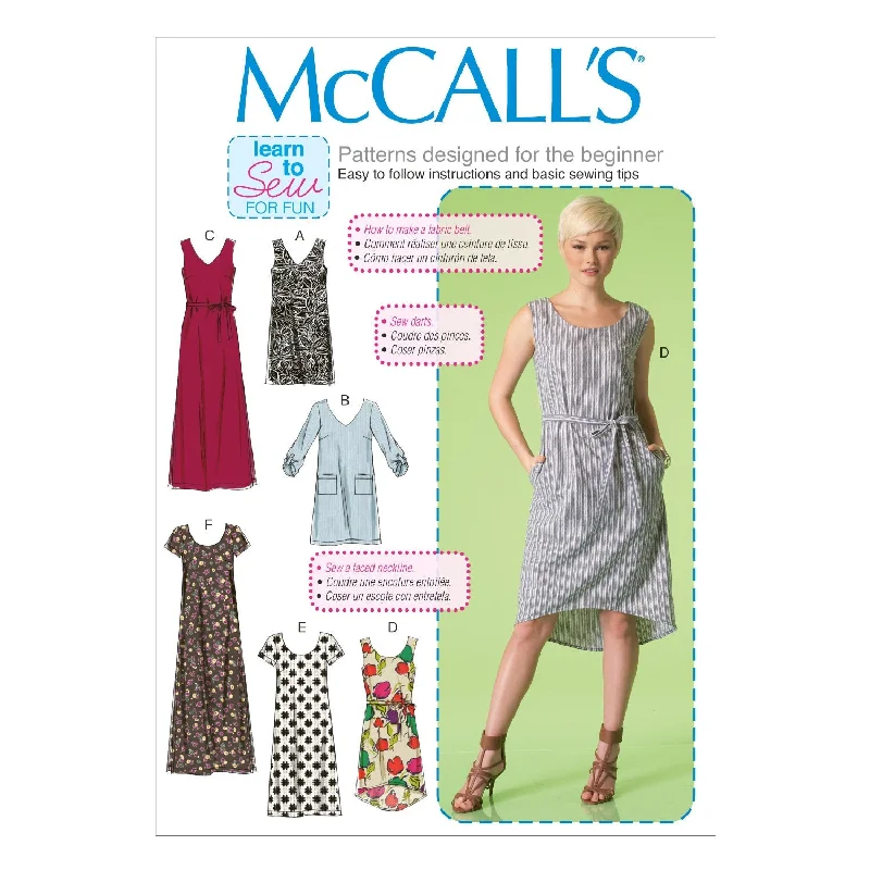 McCall's Pattern M7120 Misses' Dresses and belt Tunics Ceremony elegant