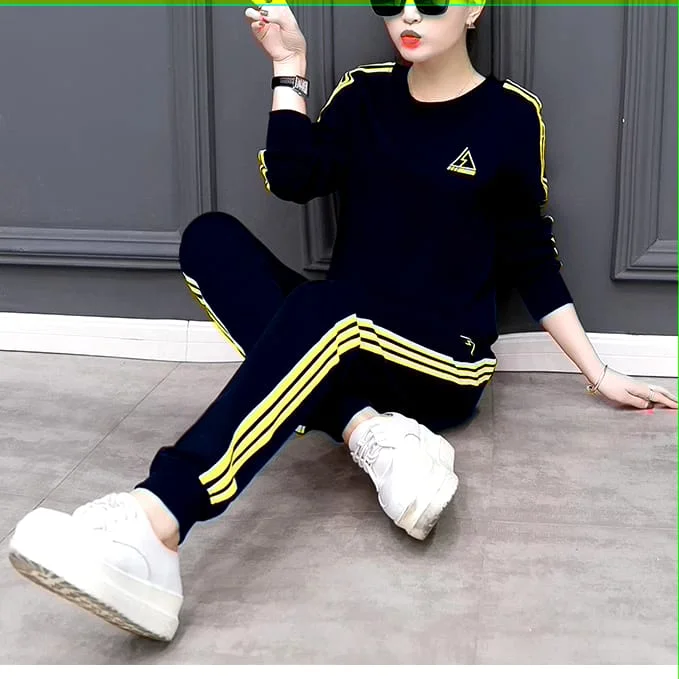 2 Pcs Women's Long Sleeve Striped/Checked/Polkadot/Weave Pants Set 352503 Stylish Harem Pants