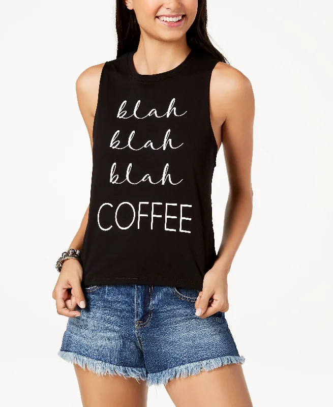 Pretty Rebellious Juniors Graphic Tank Top off shoulder tank