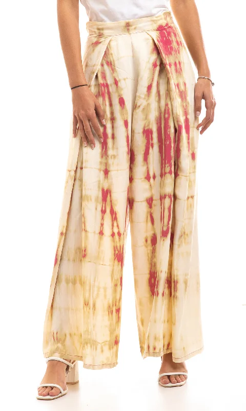 97065 Wide Leg Tie Dye Summer Pants - Multicolour Fashionable Jogger Pants