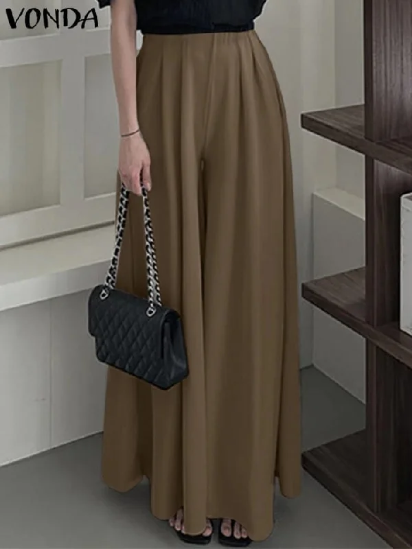Vonda Women's Wide Leg Pants 5XL S4490970 Fashionable Work Pants