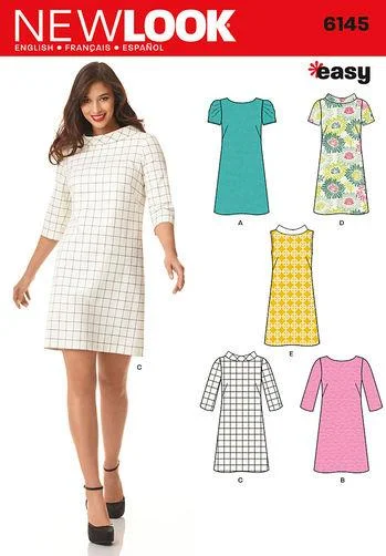 Newlook Pattern 6145 Misses' Dress Off-the-shoulder Chic Trendy