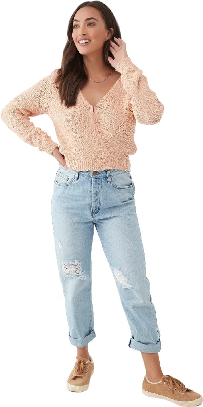 Seaside Knit Long Sleeve Wrap Sweater - Women's|-|Chandail cache-cœur à manches longues en tricot Seaside - Femme Layered Multi-layer Single Layer