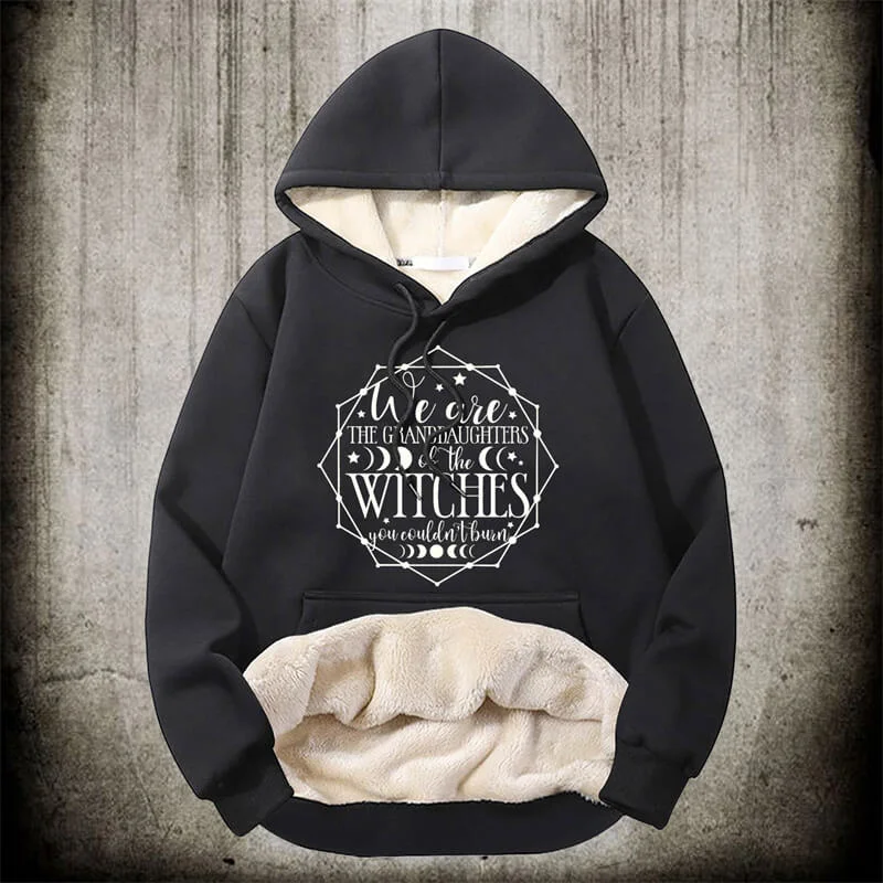 Magic Witch Symbol Polyester Fleece Hoodie Hoodie with Lining Warm Insulated