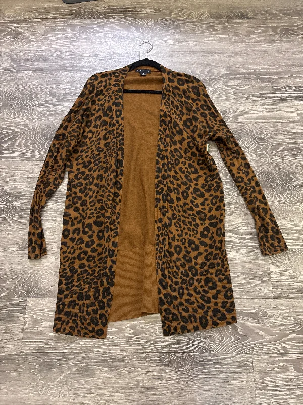 Sanctuary Cheetah Long Open Sweater - medium Solid Print Embellished