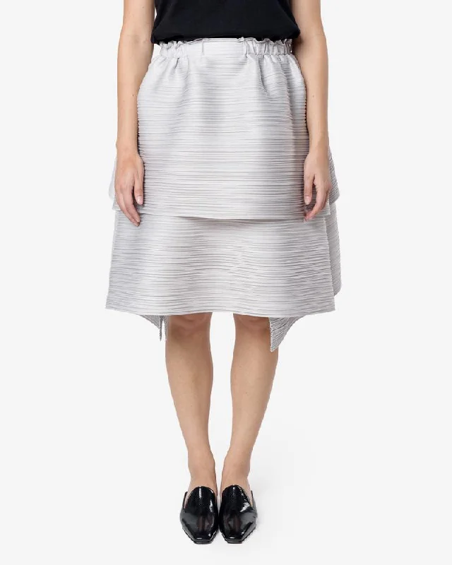 Tier Skirt in Silver chiffon skirt lightweight