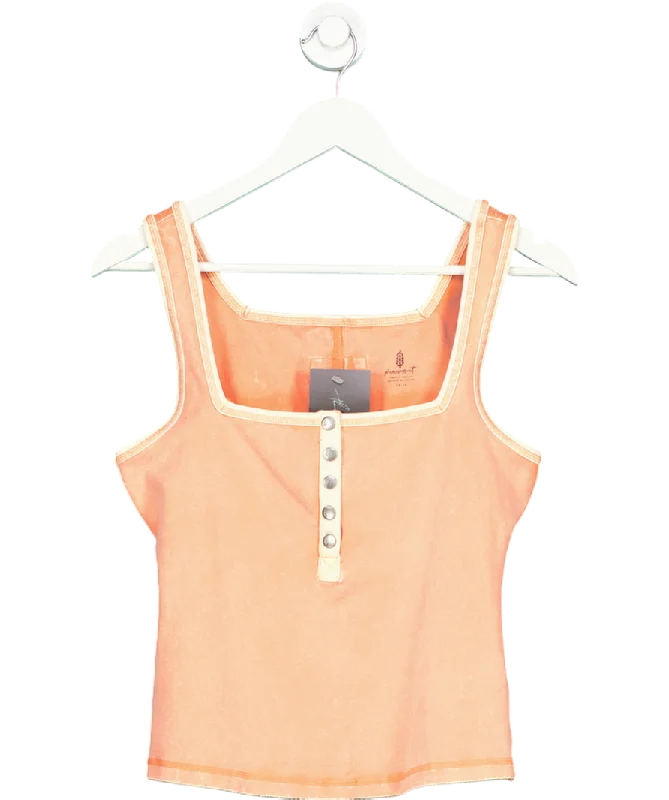 Free People Orange New Flow Henley Tank Top UK XS lime green tank