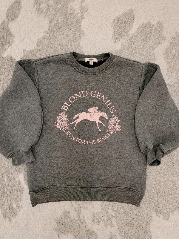 Blond Genius - Run for the Roses Derby Sweatshirt Hoodie with Hidden Zipper Minimalist Clean