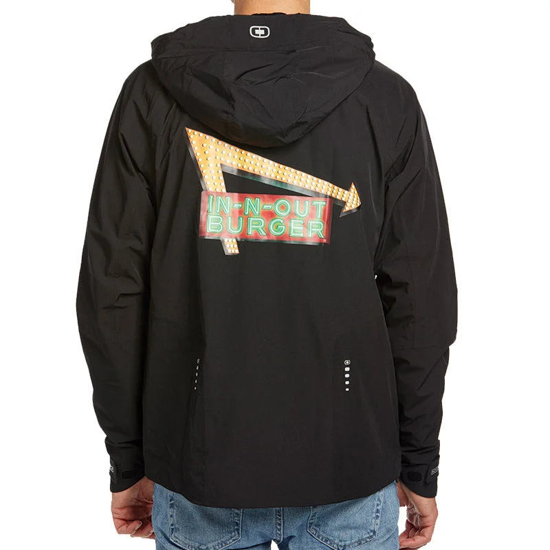 HOODED WATERPROOF JACKET Appliqued Jacket Beaded Jacket Sequined Jacket