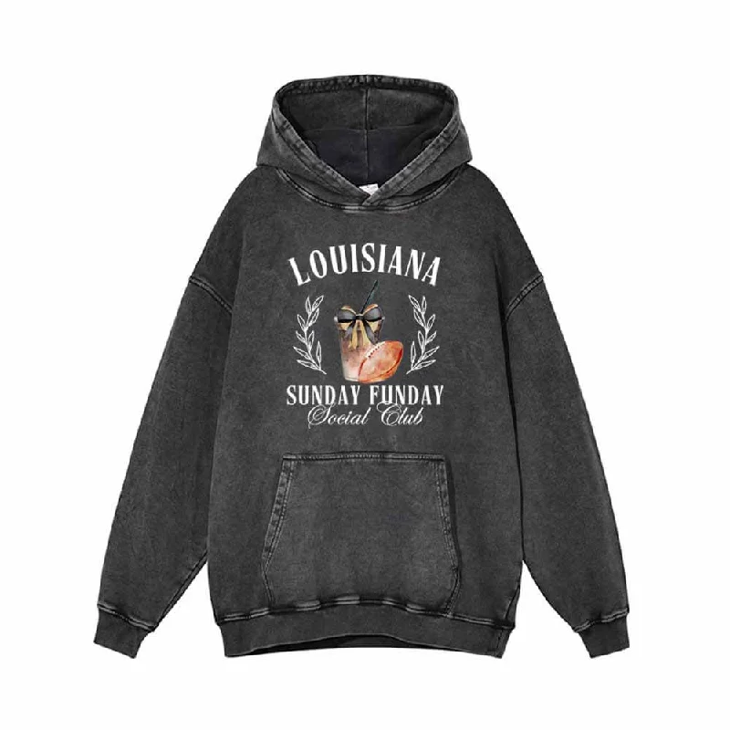 Louisiana Sunday Funday Social Club Hoodie Hoodie with Illustration Artistic Creative