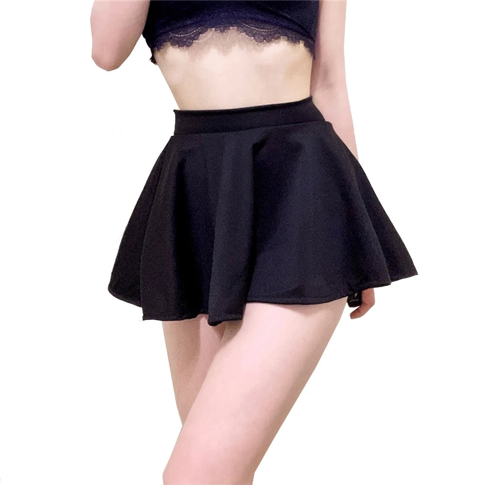 Women's Skirt Red Black High Waist velvet skirt plush