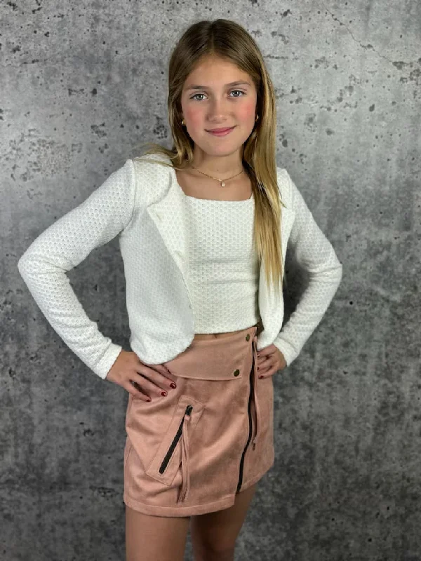 Velvet Skirt - Pinkish denim skirt trendy