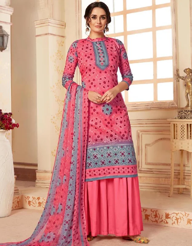 Pink Pure Cotton Palazzo Dress Tunics Wedding white