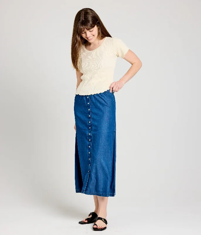Willow Skirt - Chambray corduroy skirt cozy
