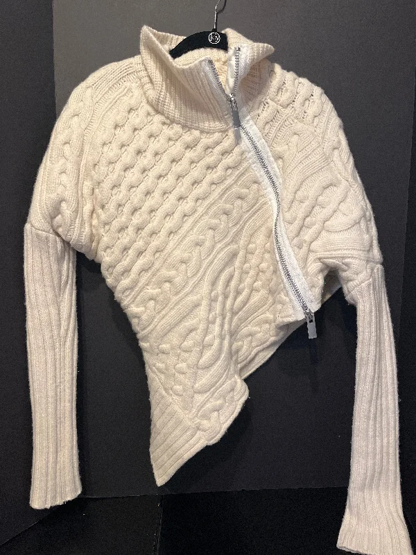 Sacai Wool Asymmetrical Zip Sweater - Size XS Machine Wash Dry Clean Hand Wash