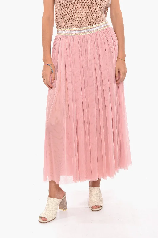Altea Tulle GWEN Skirt with Elasticated Waistband 40 Italian size high slit skirt
