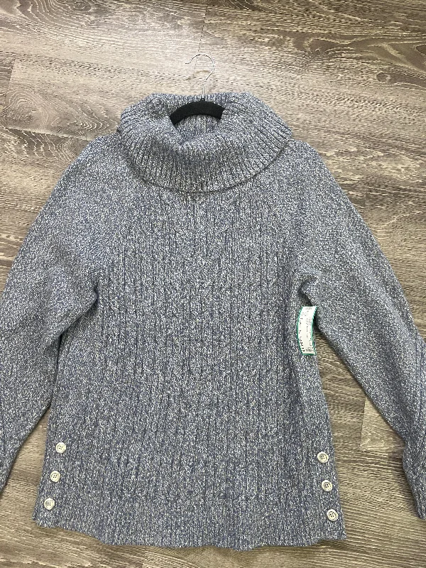 Talbots Cableknit Turtleneck Tunic Sweater (Size XL) Embroidered Appliqued Beaded