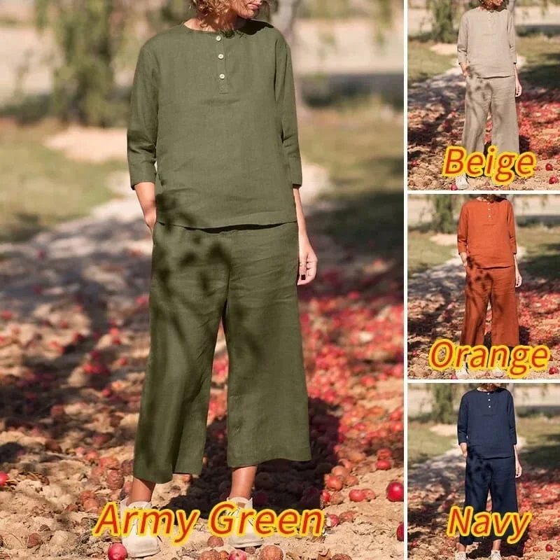Women's Solid Color Retro Pants Set S4585397 Comfortable Maternity Pants