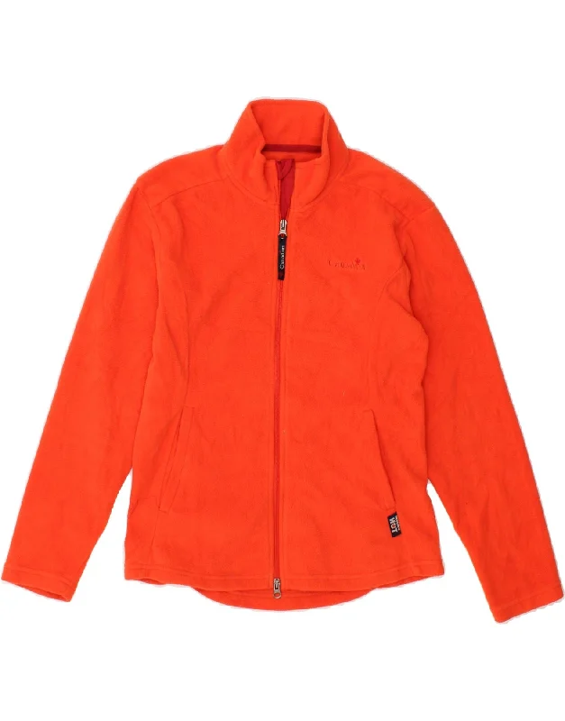 CANADIAN Womens Fleece Jacket UK 10 Small Red Polyester Ribbed Jacket Pleated Jacket Ruffled Jacket