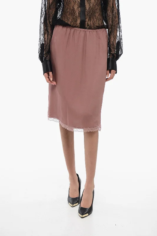 Gucci Double-layered Skirt with Lingerie Style M Standard size summer skirt style