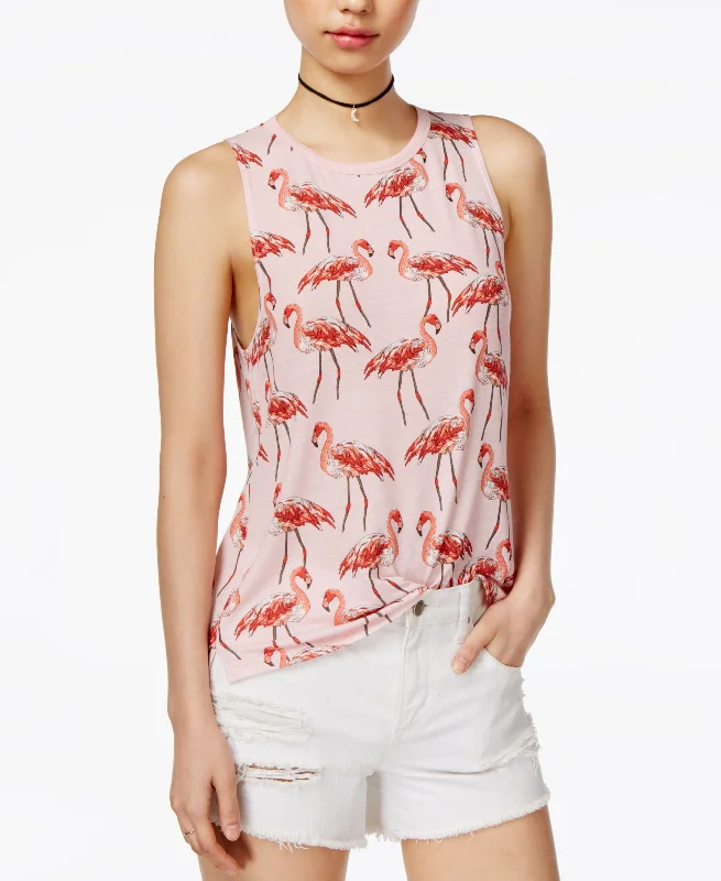 Carbon Copy Flamingo Print Tank Top cute tank top
