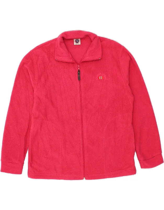 VINTAGE Womens Fleece Jacket UK 18 XL Pink Polyester Elasticated Jacket Padded Jacket Insulated Jacket