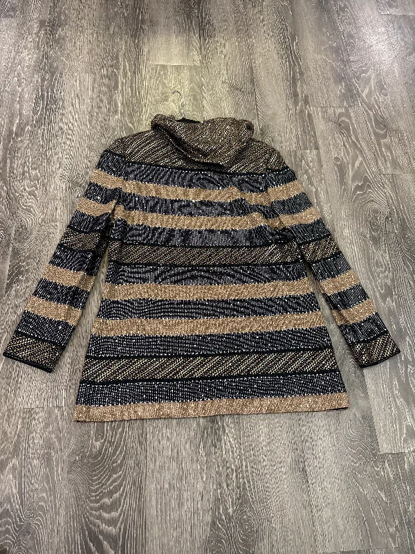 St John Stripe Sparkle Sweater With Removable Collar - Medium Solid Color Striped Floral Print