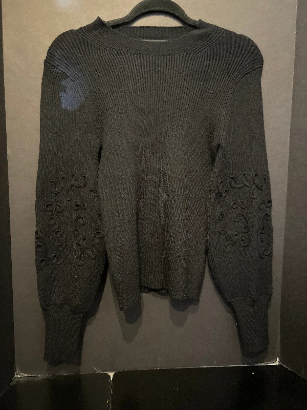 Truth Swirl Embroidered Sleeves Sweater - Small Silk Blend Satin Velvet