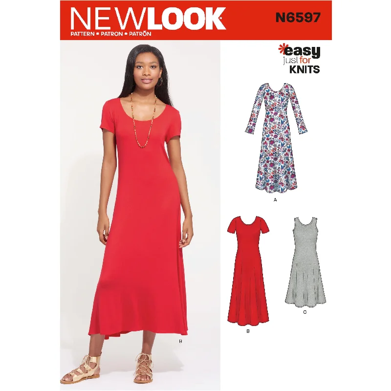 Newlook Pattern N6597 Misses' Knit Dress Tunics Ceremony elegant