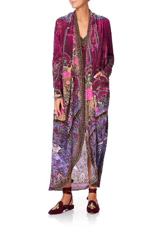 LONG CASUAL JACKET WITH POCKETS DEUGHTER'S DESTINY Hooded Jacket Caped Jacket Shawl Collar Jacket