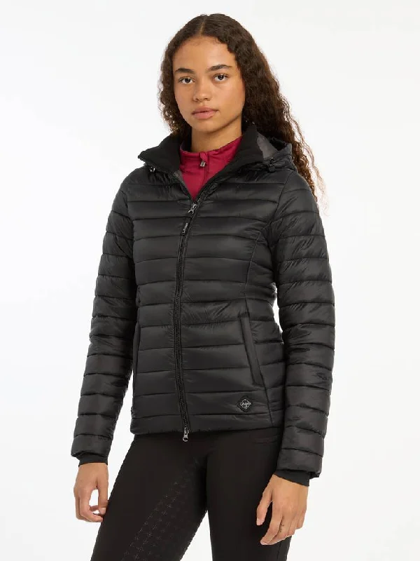 LeMieux Tilly Hooded Puffer Jacket Black Fitted Jacket Loose Jacket Oversized Jacket