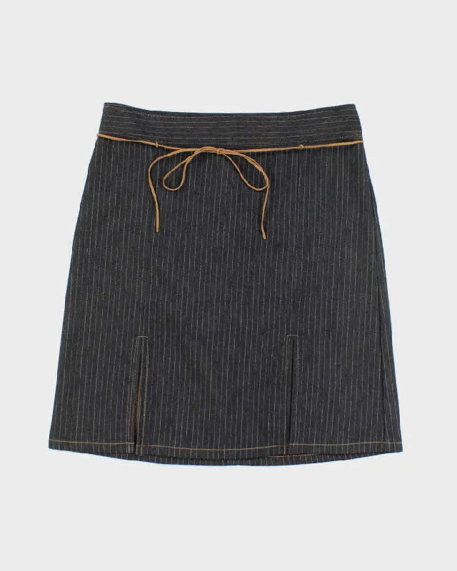 Y2k 00s To The Maxi Denim Stripe Skirt - S lace skirt intricate