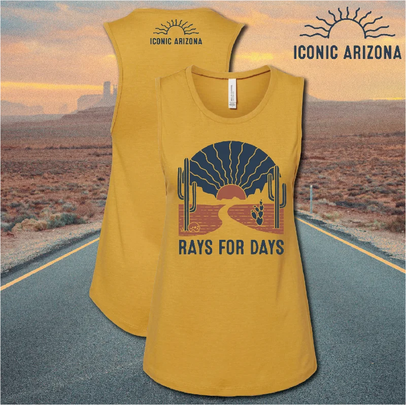 Wavy Rays - Ladies Muscle Tank - Final Sale breathable tank top