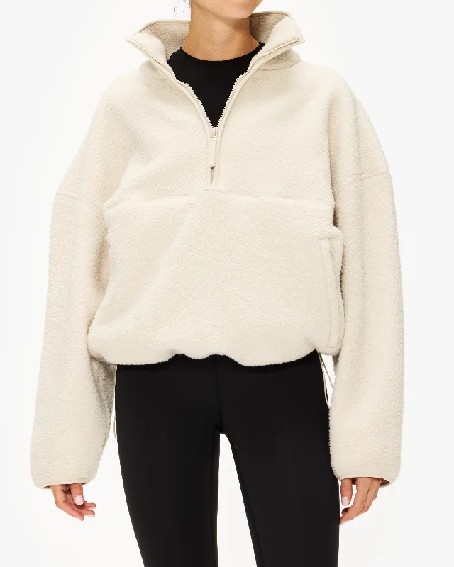 All Fenix Teddy Fleece 1/2 Zip Sweater Zippered Front Buttoned Front Snap Front