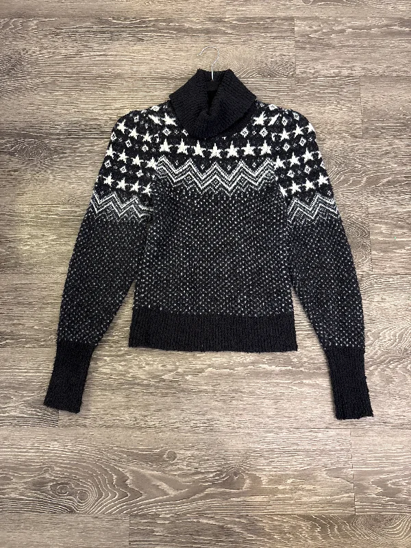 Free People Icelandic Star Turtleneck Sweater - xs Houndstooth Herringbone Solid