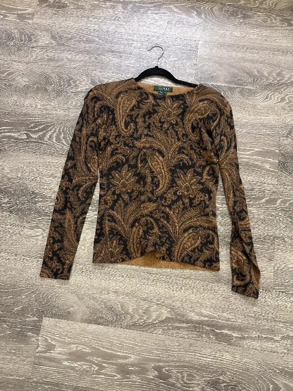 Lauren RL Paisley Thin Long Sleeve Sweater - small Polka Dot Checkered Tartan