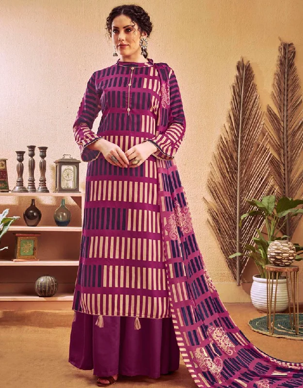 Violet Pure Zam Cotton Palazzo Dress Tunics Chinos classic