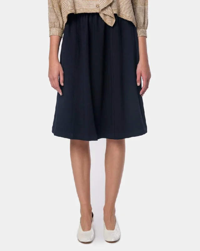 Audrey Pull-On Skirt in Navy linen skirt relaxed