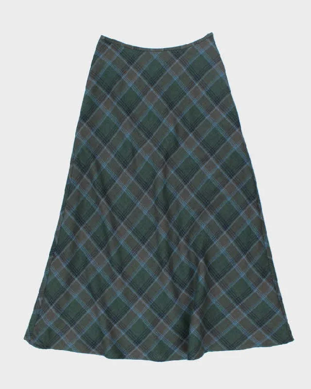 Vintage Checked Wool Blend Skirt - XS velvet skirt luxury