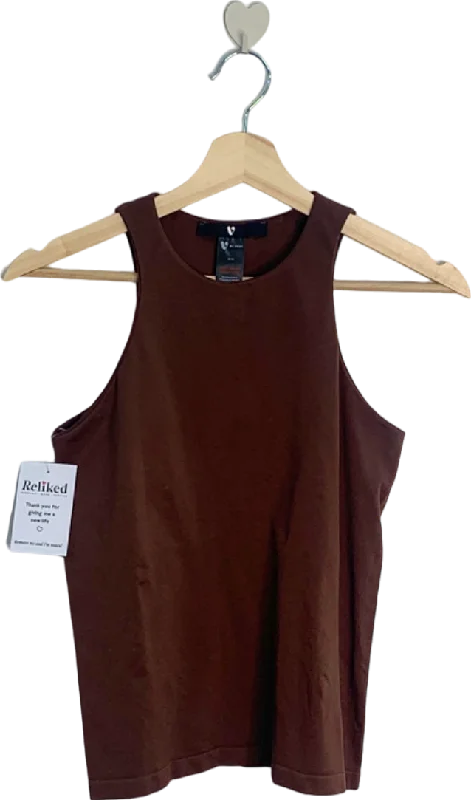 V by Very Brown Tank Top UK Size 16-20 flowy tank top