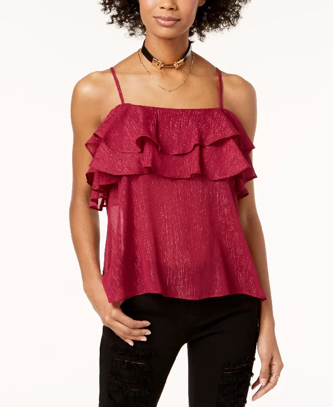 The Edit By Seventeen Juniors Ruffled Tank Top relaxed fit tank