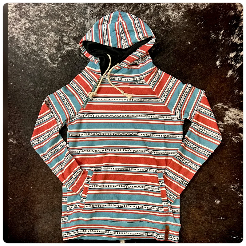 Ampersand DoubleHood Sweatshirt Lips are Sealed Hoodie with Tied Waist Feminine Flattering