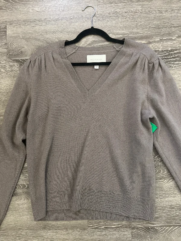 Brochu Walker Cashmere V Neck Sweater (Size Large) Mesh Blend Leather Blend Suede Blend