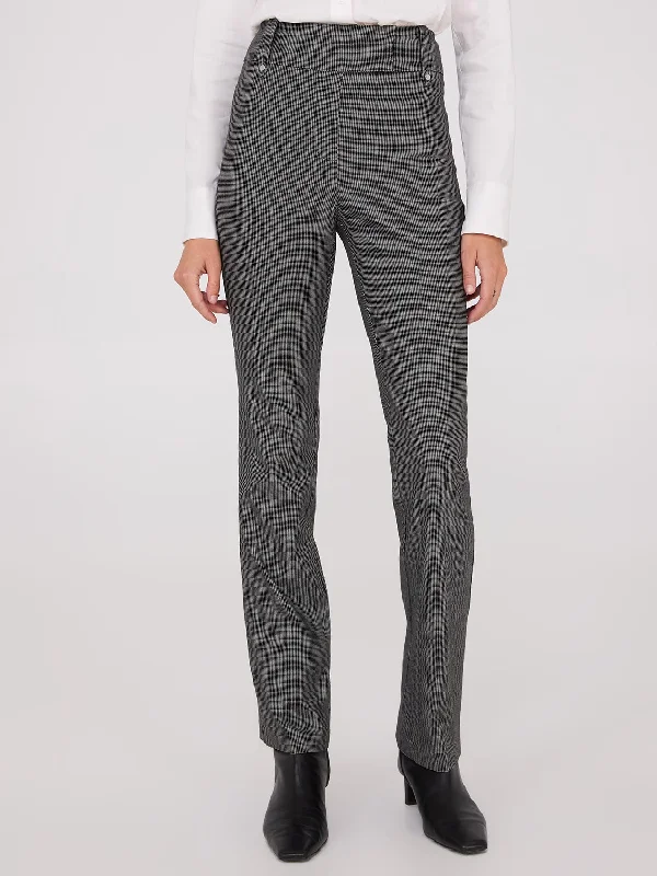 Check Print Bootcut Pants Trendy Work Pants