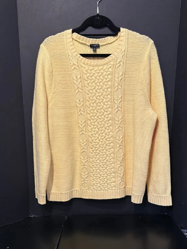 Talbots Cable Knit Crew Sweater - XL petite Print Jacquard Patchwork