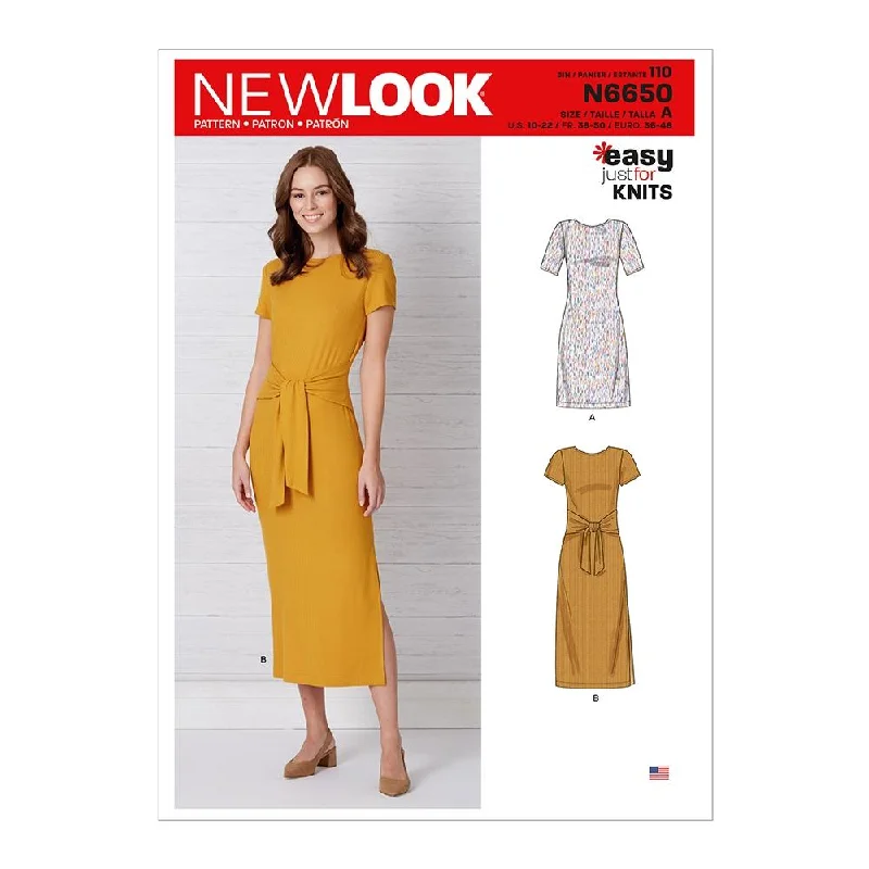Newlook Pattern N6650 Misses' Knit Dress With Sleeve & Length Variations Tunics Sale discount