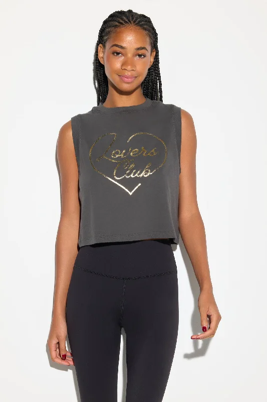 Lovers Crawford Crop Tank charcoal tank top