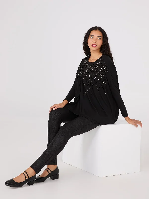 Front Seam Faux Leather Coated Pants Comfortable Wide-Leg Pants