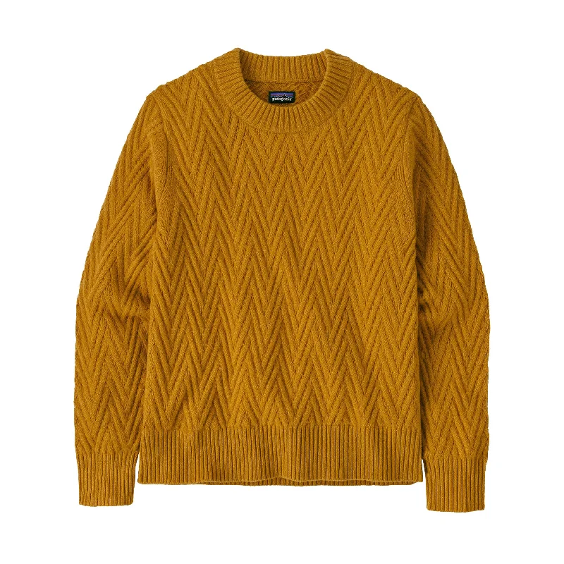 Women's Recycled Wool Crewneck Sweater Glossy Satin Silk
