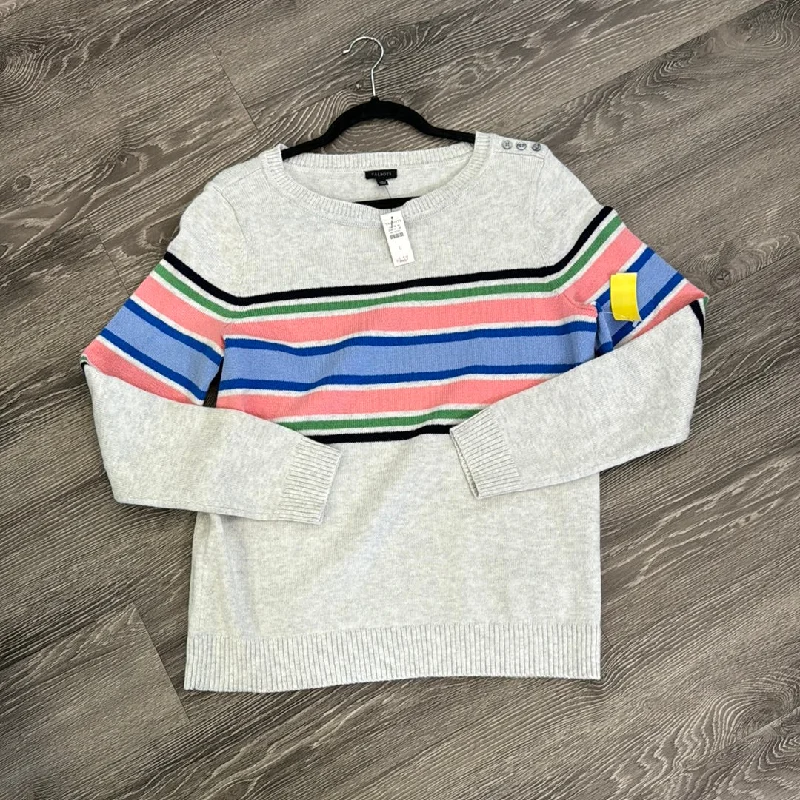 Talbots Chest Stripes Sweater - large Elasticated Padded Insulated